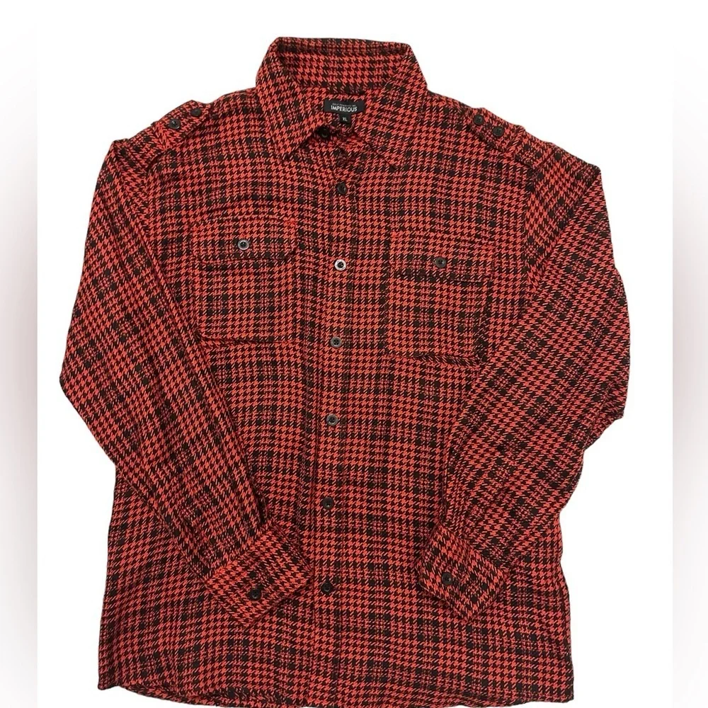 Imperious Delftrading INC. Red Men Angel Wing Button Up Down Shirt  size XL